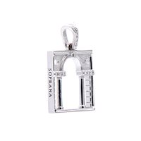 Vicenza - Piazzetta Palladio 2 - Pendente Loving Palladio  2D in Oro bianco Diamante 0.04 Ct 17B SERLIANA - 17B SERLIANA